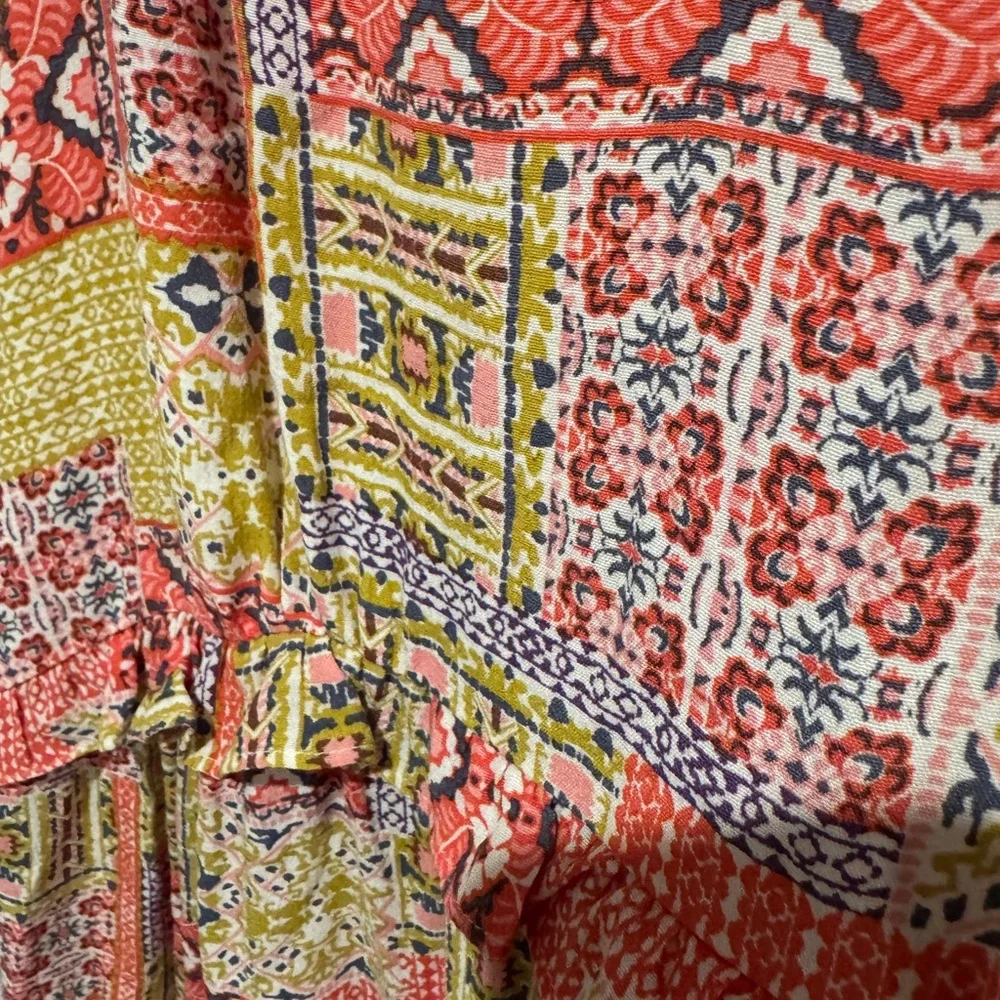 Anthropologie Multicolor Patchwork Midi Dress Medium Petite - Picture 5 of 5